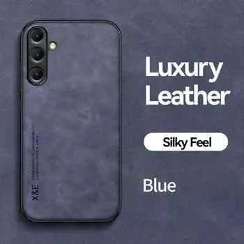 KEYSION Роскошный ретро чехол из искусственной кожи для Samsung M55 5G F55 Мягкий силиконовый + противоударный чехол для телефона из поликарбоната для Galaxy F55 M55 5G for Samsung F55 5G синий