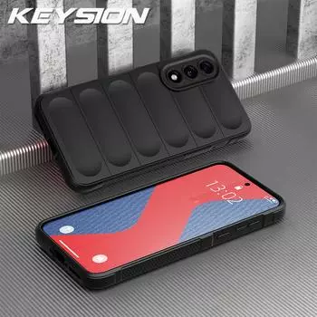 KEYSION Shockproof Matte Phone Case for OnePlus Nord 5 5G Anti-skid Soft Silicone Phone Back Cover for One Plus 1+ Nord 5 for OnePlus Nord 5 чёрный
