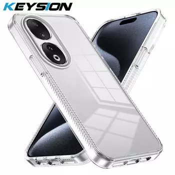 KEYSION Transparent Case for HONOR 90 5G 90 Lite 5G Soft TPU+PC Anti-slip HD Clear Shockproof Phone Cover for Huawei Honor X7b for Honor 90 чистый