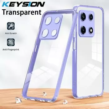 KEYSION Ударопрочный прозрачный чехол для Infinix Note 30 Pro Прозрачный мягкий TPU силиконовый + задняя крышка для телефона из ПК для Infinix Note 30 5G for Infinix Note 30 белый
