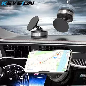 KEYSION вакуумный магнитный автомобильный держатель для мобильного телефона универсальная присоска подставка для зеркала MagSafe для iPhone Xiaomi Samsung Huawei чёрный