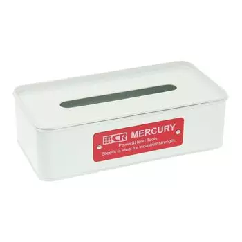 Keystone Mercury Tin Tissue Box, White. белый