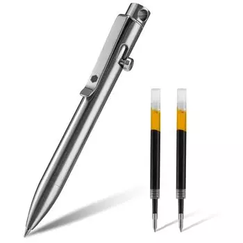 KeyUnity KP03ST шариковая ручка с болтовым механизмом и зажимом из титанового сплава карманная ручка EDC выдвижная металлическая шариковая ручка для ежедневного ношения Polyshed