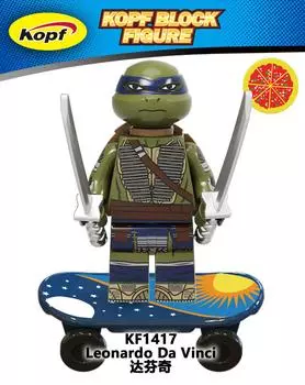 Kf6125 Серия ниндзя со скейтбордом, строительный блок, фигурка, маленькие частицы, сращенные, игрушка, сумка для черепахи minifigures are about 5 cm high