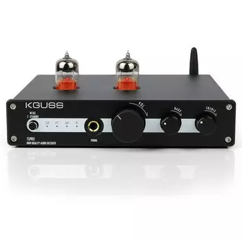 KGUSS T5 PRO Vacuum Tube Preamplifier 6N3 USB DAC Headphone Amplifier Integrated ESS9018KM Bluetooth QCC5125 Chip Import with Preamp Function Volume