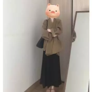 Khaki woolen coat, lazy and relaxed, lapel design, waist lace-up, short woolen coat, women s autumn and winter S