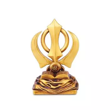 Khanda Sahib Idol Sikh Religious Symbol Khanda Sahib Statue for Car Dashboard Idol for Pooja Office Table Showpiece Gifts Items