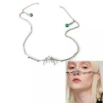 Киберпанк Металлическая Маска – Футуристическое Регулируемое Украшение для Лица, Унисекс Механические Готические Кольца для Губ/Ушей