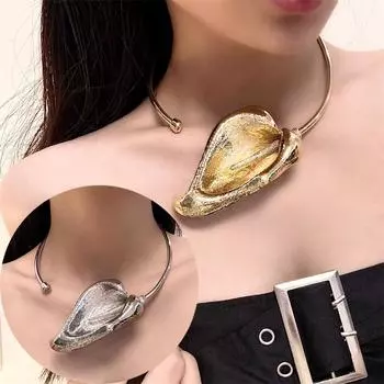 Киберпанк сплав ретро цветок ожерелье для косплея унисекс серебристое колье Золотая кулон с Каллой лилией ювелирные изделия шейный аксессуар подарки