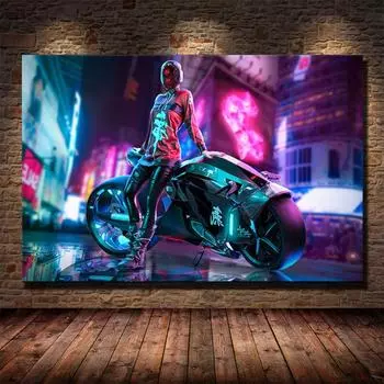 Киберпанки будущего Steam City Wall Art Плакаты и принты Современные картины на холсте для декора гостиной в рамке 21*30cm