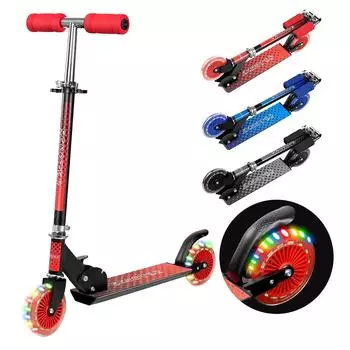 Kick 2 Kick для светодиодного датчика высоты Kick в подарок для мальчиков и девочек Самокат, Колеса, Доска для ног, Самокат, Дети, Шины, Нескользящая подножка, Легкий, Прочный, красный