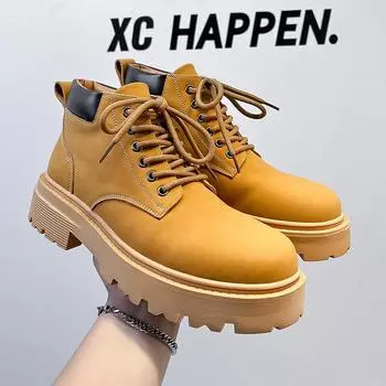 Kick not rotten rhubarb boots men s winter velvet British style tooling boots outdoor mountaineering boots 66591-A 38 чёрный