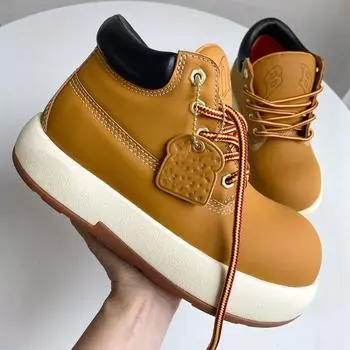 Ботинки Kick The Big Yellow, женские ботинки для альпинизма на толстой подошве, ботинки Martin, ботинки Big Head в британском стиле на толстой подошве. 35 жёлтый