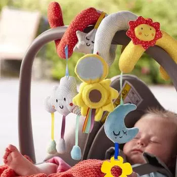 Kid Baby Spiral Bed Stroller Toy Star Moon Elephant Educational Plush Toy