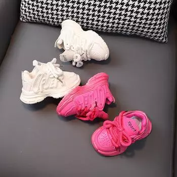 Kid Shoes Girl Autumn Soft Sole Casual Shoe New Child Trendy Shoes Anti Slip Boy Sports Shoe Breathable Comfortable Running Shoe 21-insole13.5cm