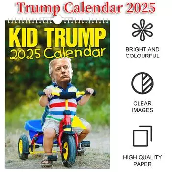 Kid Trump Wall Calendar 2025, Забавный и Интересный Календарь, Подарки на Рождество и Новый Год, Настенный Календарь, Новогодний Календарь