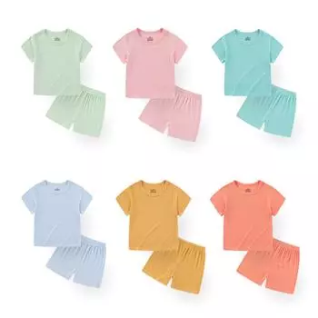 Kiddiezoom 2 шт. модный комплект однотонной одежды для новорожденных мальчиков и девочек + штаны мягкий комфорт 80cm