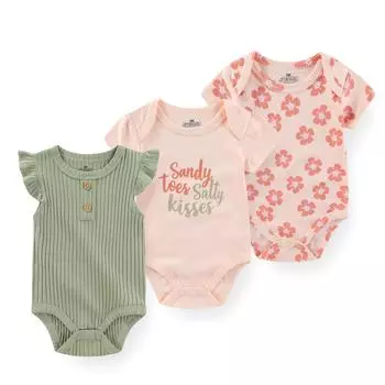Kiddiezoom 3 шт. Детские боди для мальчиков и девочек с милым рисунком из 100% хлопка для новорожденных 3-6Months