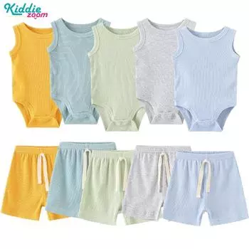 Kiddiezoom комплект одежды для новорожденных, жилет, боди + штаны, комплект из 2 предметов, повседневная одежда для маленьких мальчиков и девочек 0-12 месяцев 0-3Months