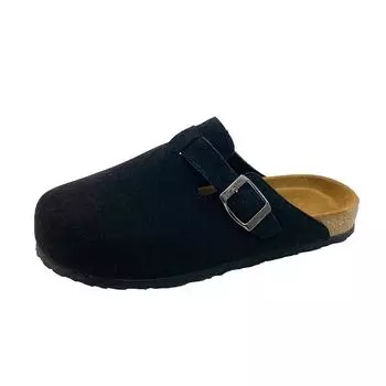 Kidmi женские замшевые тапочки-сабо пробковые замшевые тапочки классические мужские мюли уличные пробковые противоскользящие тапочки с поддержкой свода стопы 35 бежевый