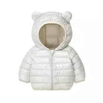Kids Animal Ear Snow Hoodie Jacket - Waterproof Winter Coat with Thick Zip-Up Design for Boys Girls Outdoor Snow Play 130