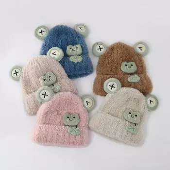 Детская шапочка с героями мультфильмов, детская шапка, теплые вязаные шапки