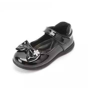 Kids Black Party Shoes for Girls Princess Sweet Children Dress Flats Mary Janes with Bow-knot Rhinestone Flower Sweet Soft 26-36 26 белый
