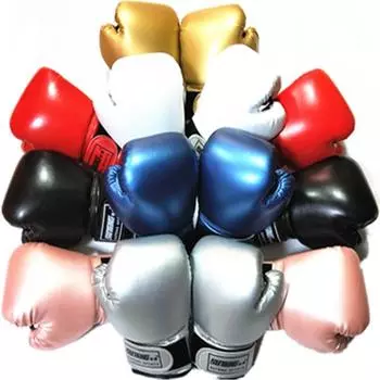 Kids Boxing Gloves PU Leather Sponge Muay Thai Glove Training Mitts Professional Breathable 3-10 Yrs Children Boxing Gloves чёрный