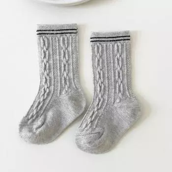 Kids Boy Girl Sock Fashion Simplicity Solid Color Calf Sock for Toddler Boy Girl Spring Autumn Wool Cashmere Warm Children Sock M (1-3 Year)