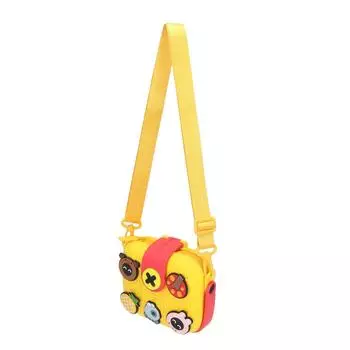 Kids Camera Case Cartoon Multi Color Buffer Housing Large Capacity Crossbody Shoulder Bag for Boys жёлтый