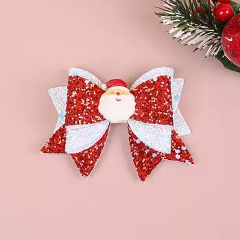 Kids Christmas Hair Bows For Cute Girls Hair Clip Hairpin Elk Santa Claus Barrettes Children Christmas Party Hair Accessories