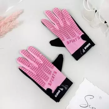 Kids Cycling Gloves Boys and Girls Summer Ice Silk Thin Full Finger Student Outdoor Sports Anti-Slip Cycling Kids Ice Silk full pink M