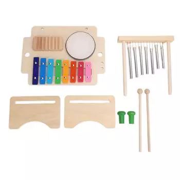 Детский набор ксилофонов с барабанами и колокольчиками, многофункциональные ударные инструменты, развивающая игрушка для раннего развития малышей