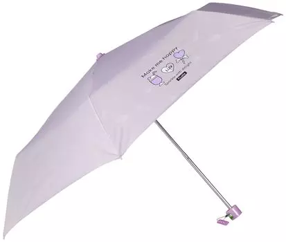 Детский складной зонт с тисненым узором, прочный, из стекловолокна, с логотипом бренда, стильный, милый, 10002614, светло-фиолетовый, 55 см, PINK-latte светло-фиолетовый
