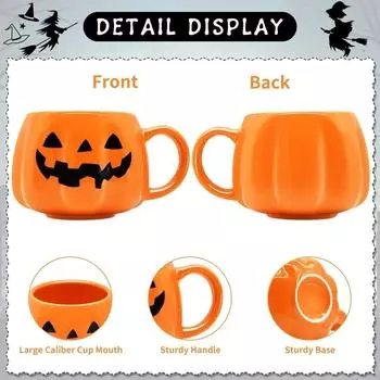 Kids Gift Creative Halloween Mug Creative Halloween Party Cute Cushaw Ghost Mug Resin Cushaw Ghost Cute Mug Halloween жёлтый