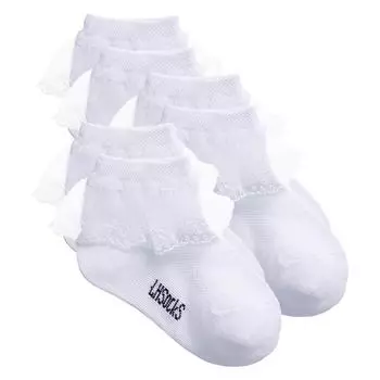 Kids Girls Lace Ankle Socks Student Lace Frilly Sock Dance Hosiery Children Soft Solid Cotton Young Girl Princess Socks 2-13T 10 Years and Older