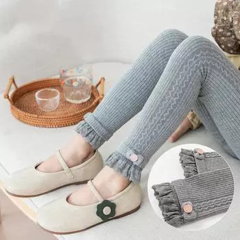 Детские колготки для девочек с бантом, вязаные штаны для маленьких девочек, мягкие штаны для девочек на день рождения, весна-осень, детские штаны, хлопковые детские носки S светло-серый