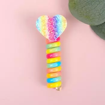 Kids Gradient Color Heart Elastic Hair Rope Girls Telephone Wire Line Star Elasticity Hair Band For Kids Scrunchies Headwear