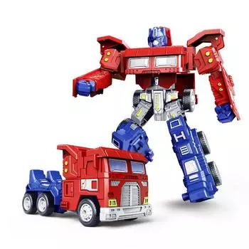 Kids Inertial Plastic Vehicle Withtransforming Robot Features Car Model Toy