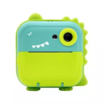 Kids Instant Print Camera 2400W High-Clear Digital Camera with 2.4 Screen Cartoon Inkless Thermal зелёный
