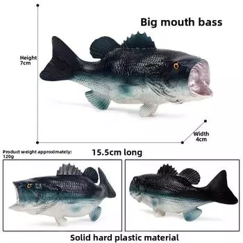 Kids Japonicus Lateolabrax Marine Life Figurine Model Toy For Learning And Decor Blue Bass