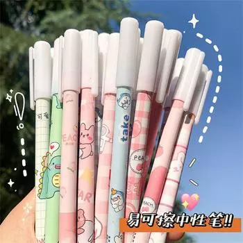 Kids Kawaii 0.5mm Cartoons Blue Press Pen Erasable Pen Гелевые ручки Нейтральная стираемая ручка Студенческая ручка astronaut random 1pc