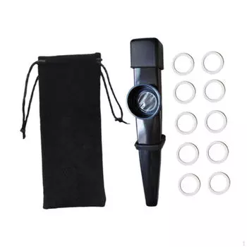 Kids Kazoo Flute Mouthpiece Dustcover Development Sense Diaphragms Musical Instrument чёрный