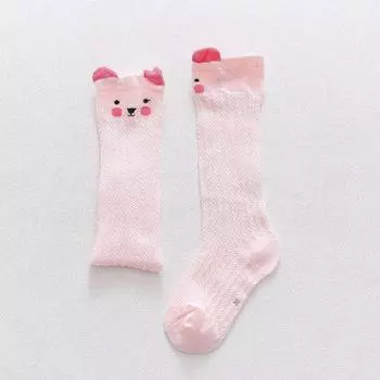 Kids Knee High Socks Spring Summer Baby Girls Cotton Socks Big Bow Soft Toddlers Princess Children Long Tube Socken For 0-3Years 0 to 1 year