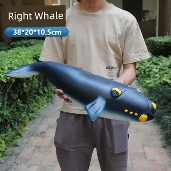 Kids Large Shark Dolphin Whale Soft Rubber Simulation Sea Animal Underwater World Toy Doll for Babies Gift Large Right Whale