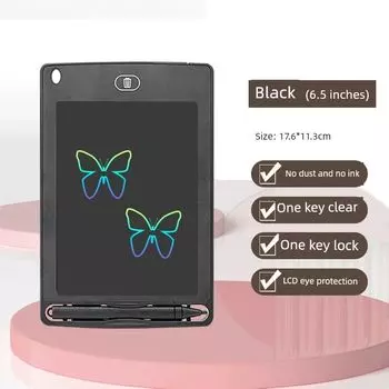 Kids LCD Drawing Board Writing Board Painting Draft Office Graffiti Small Light Energy Blackboard Color Digital Drawing Board 6.5 inch color screen black