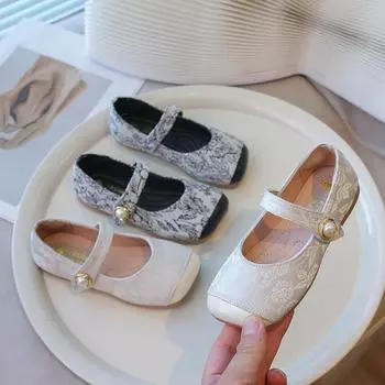 Kids Leather Shoe New Elegant Princess Shoes for Girls Spring Autumn Fashion Children s Flats Causal Wedding Party Versatile 26 чёрный