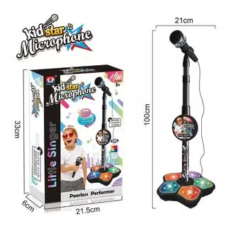 Детские игрушки-микрофоны Ослепительные 5 огней Мальчики Девочки Микрофон Играть Песни Игрушки чёрный