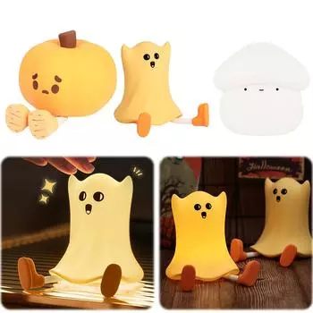 Kids Night Light USB Rechargeable Touch Switch Silicone LED Kawaii Lamp Bedside Baby Soft Night Light for Children Holiday Gifts