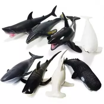 Детский набор из 8 фигурок Pangpang Soft Whale Shark Friends, популярные игрушки в Корее